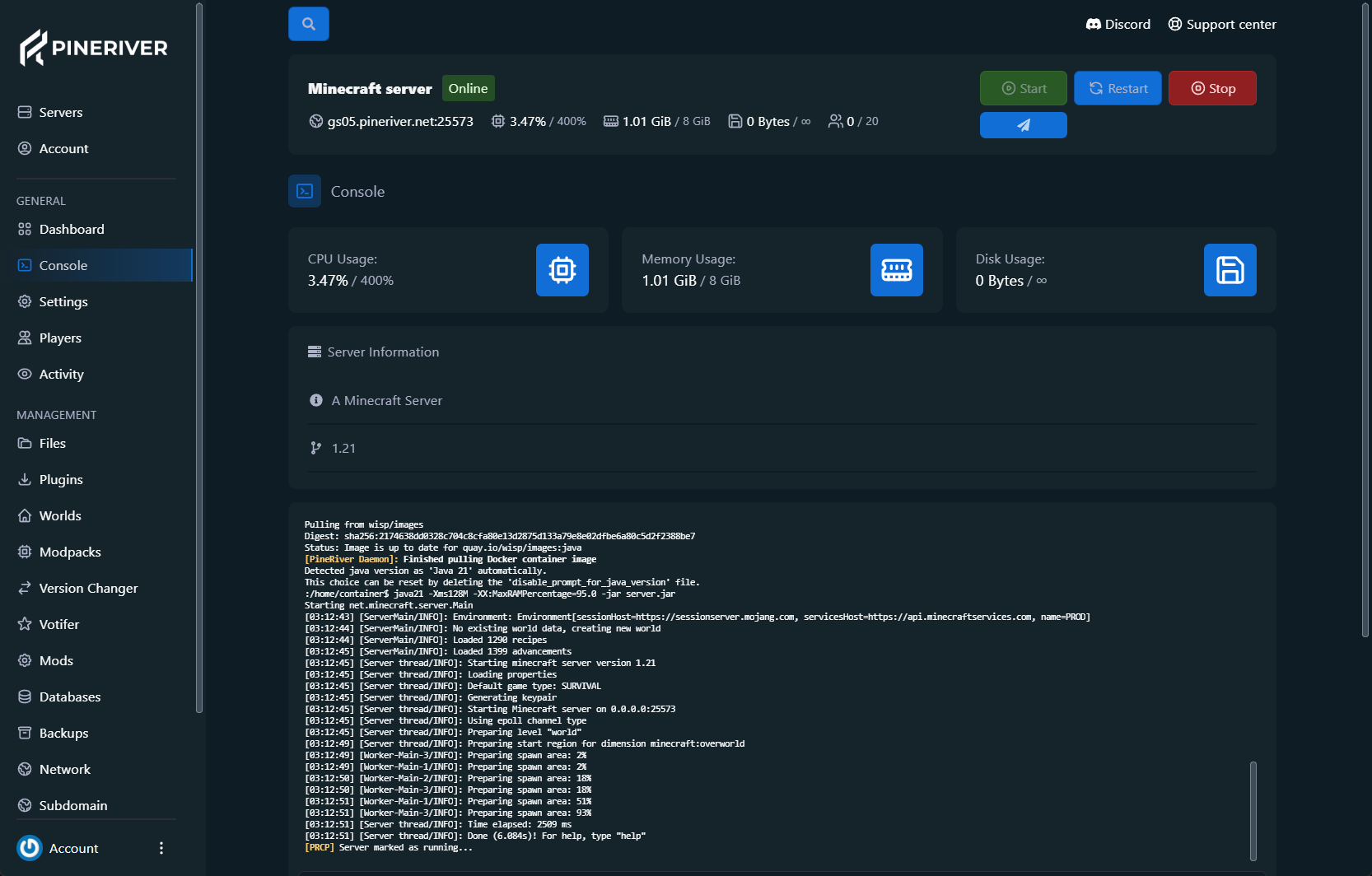 Gamecontrolpanel overview