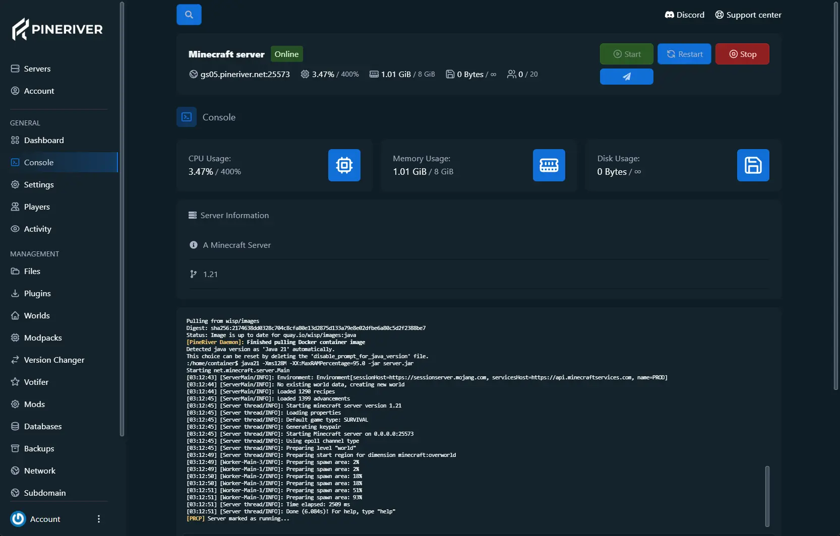 Gamecontrolpanel overview